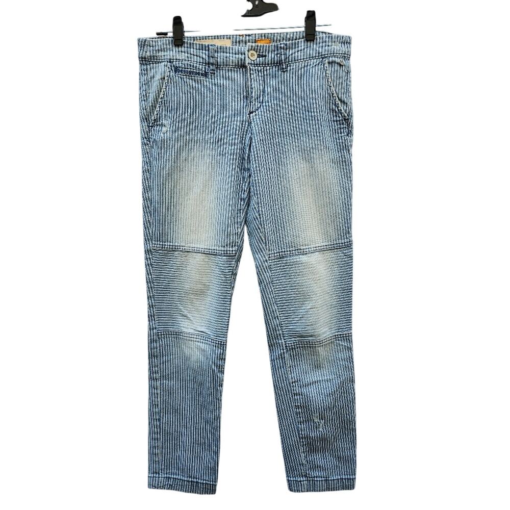 Anthropologie Pilcro Blue Striped Railroad Straight Leg Women's Pants